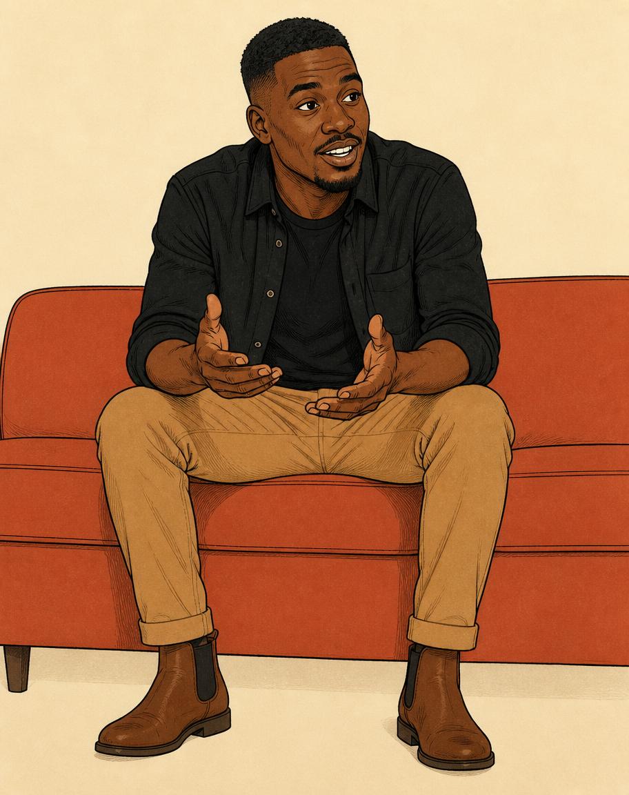 Illustration of Jephtah mid-conversation